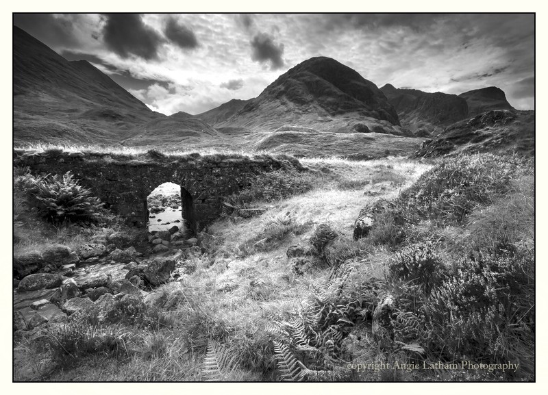 The Old Drover's Road - Glencoe BW - Black & White