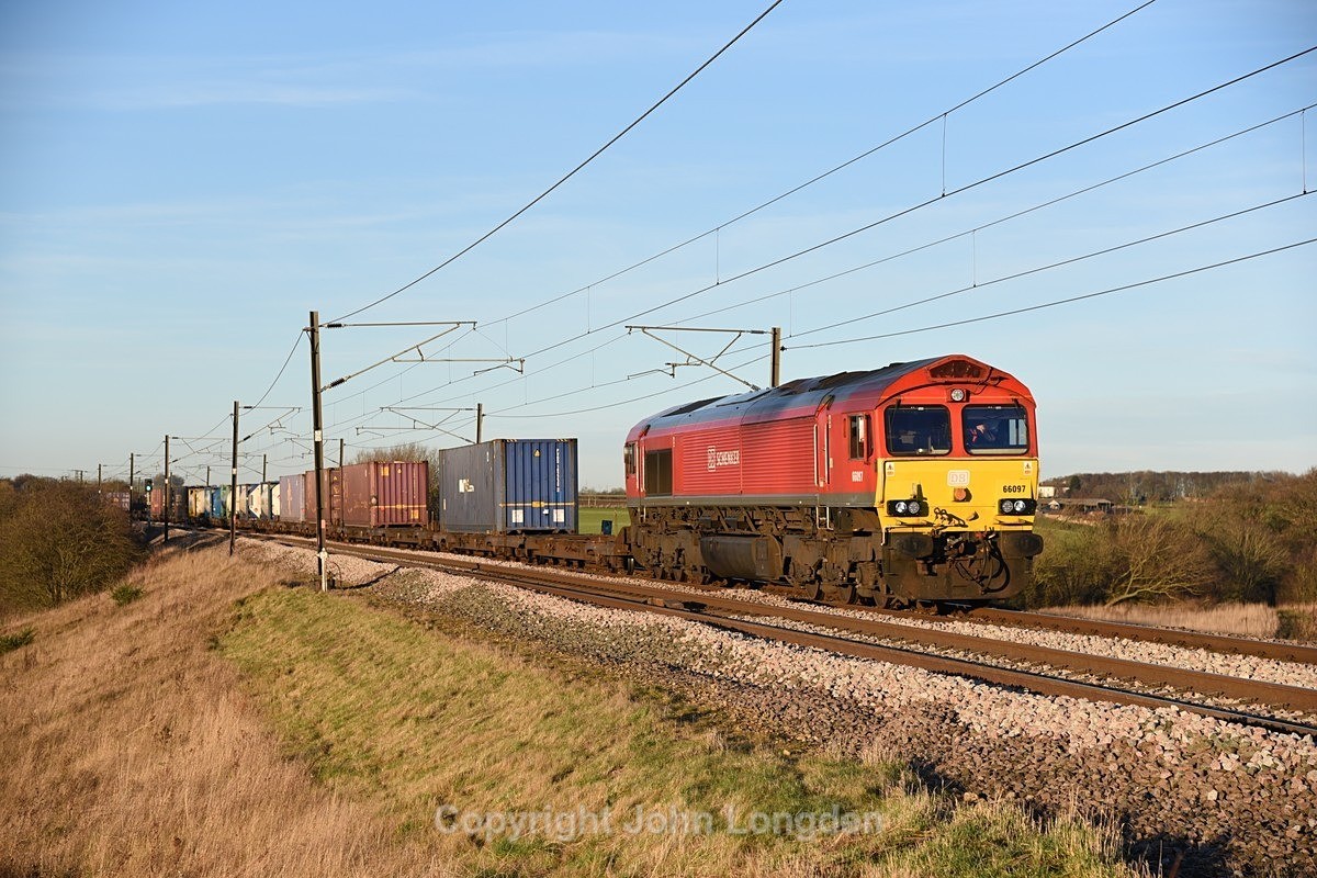 JL - 16.12.21 66097  4E96 Mossend - Tees Dock, N Darlington - East Coast Main Line (north to south)