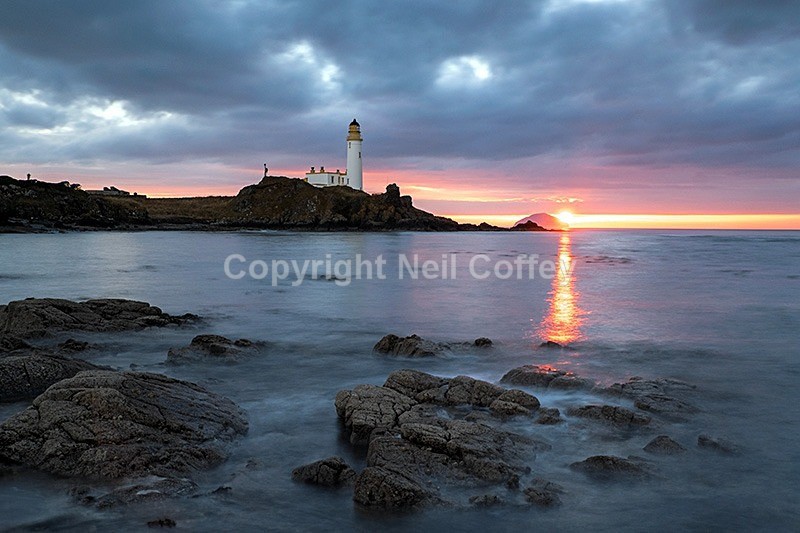 Turnberry Lighthouse and Ailsa Craig, South Ayrshire - Landscape format