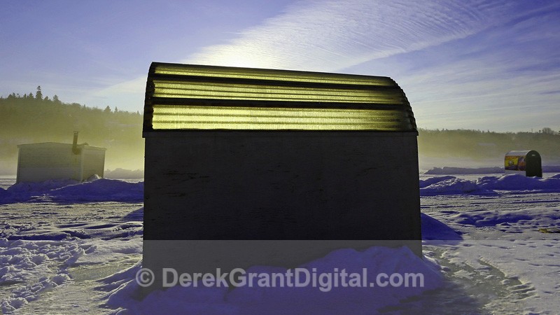 Fishing Shack in Morning Mist ~ Renforth New Brunswick Canada - Ice Shacks