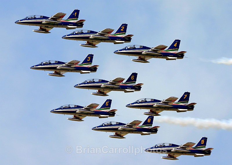 Freece Tricolori,Italian Air Display Team flying Aermacchi MB339As - RAF Fairford RIAT 2009 - 2014 Airshows
