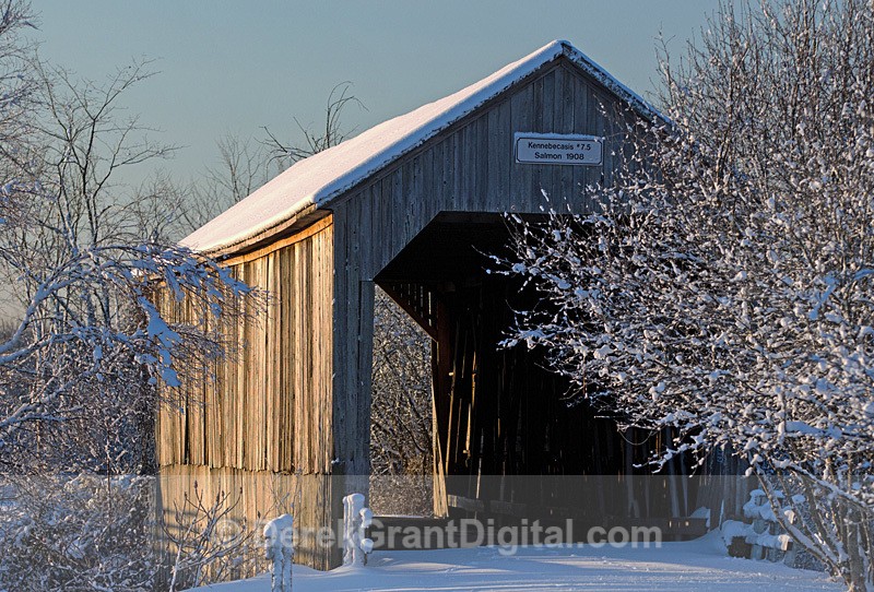 Covered Bridge in Winter - Winterscape