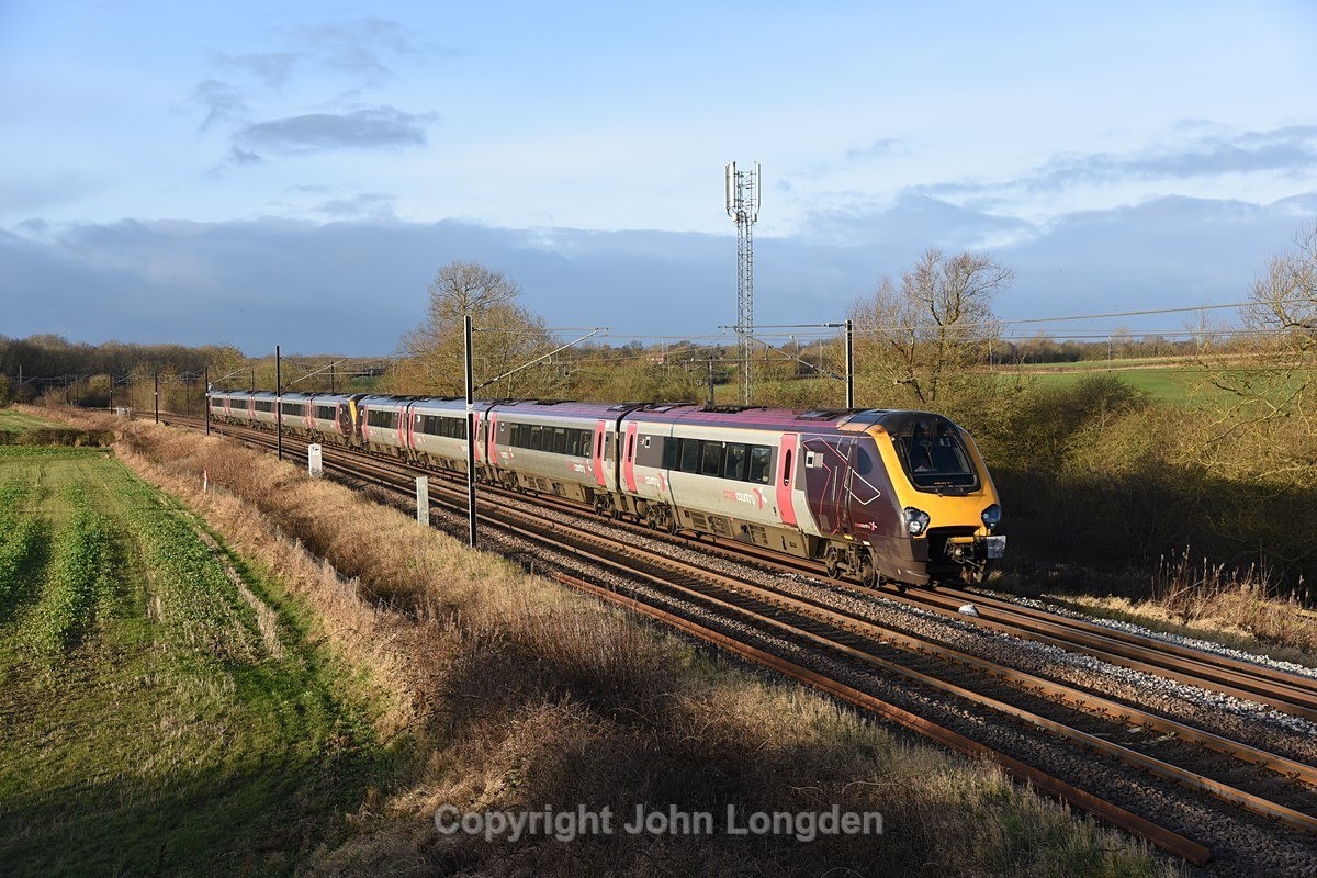 JL - 21.12.23 2 x Unidentified CC Voyagers, Ricknall Grange - East Coast Main Line (north to south)