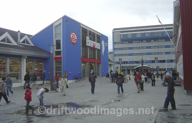 Nuuk main shopping area with supermarkets - Greenland West Coast