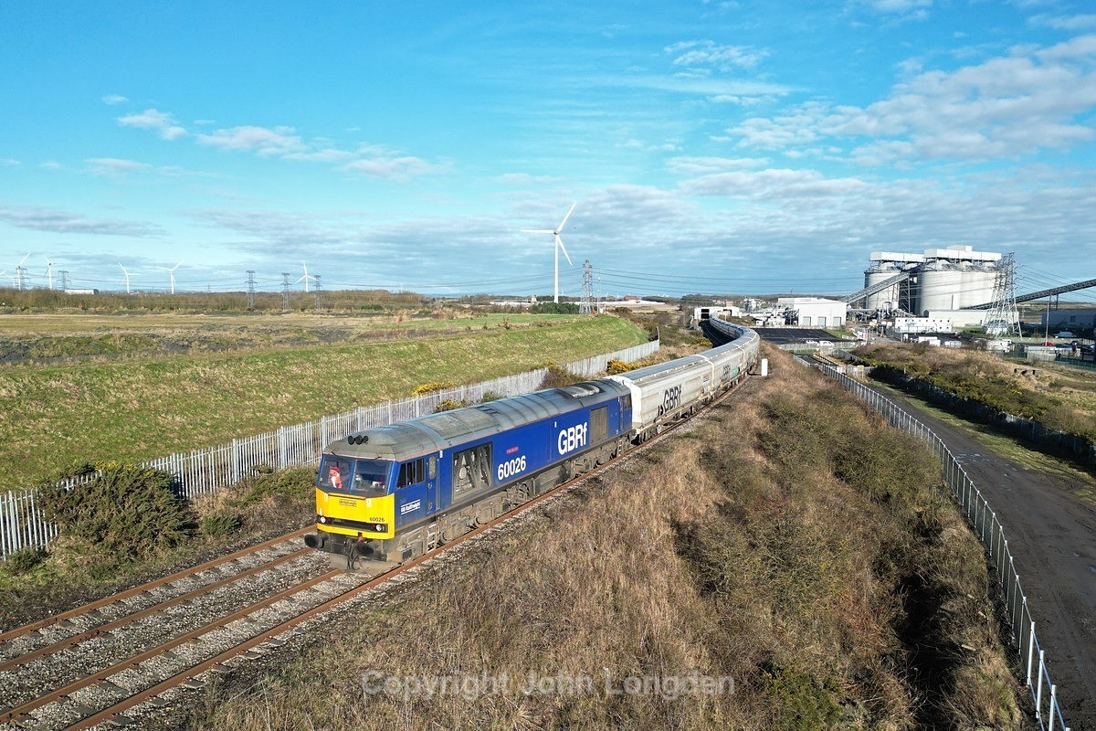 JL - 16.3.24 60026 6N85 Lynemouth - Tyne Dock, Lynemouth - Blyth & Tyne (north to south)