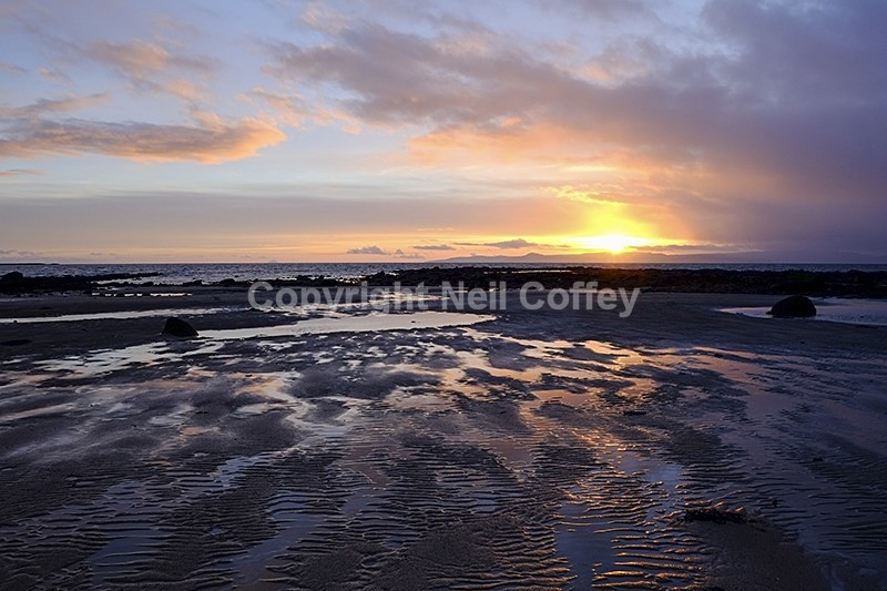 Sunset over Arran from near West Kilbride, North Ayrshire - Landscape format