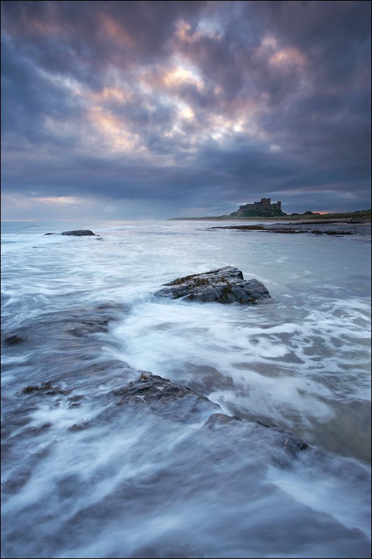 Breaking over Bamburgh - Photographs of England
