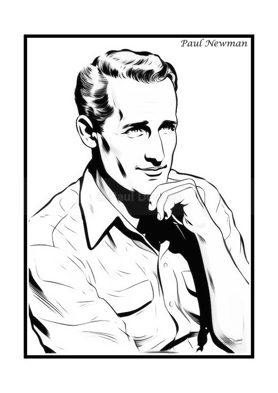 Paul Newman Film Movie Poster Fine Art Print by Paul Duddell-Whispers & Strokes