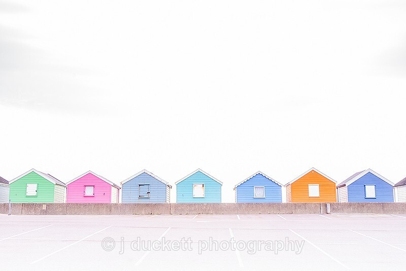 Pastel Beach Huts Row
