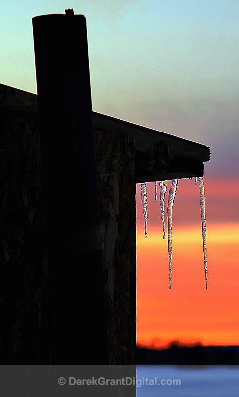 Ice Fishing Shack at twilight