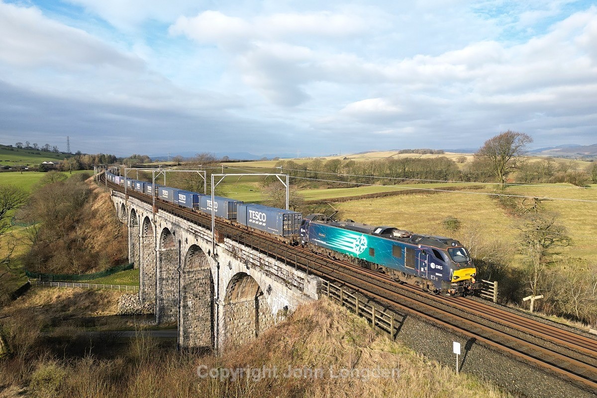 JL - 14.2.25 88002 4S43 Daventry - Mossend, Docker Viaduct - Latest shots