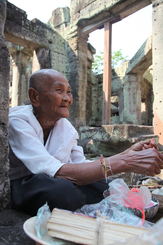 Femal  monk at Bayon Temple near Angkor Wat - Cambodia - People, Places and Wildlife