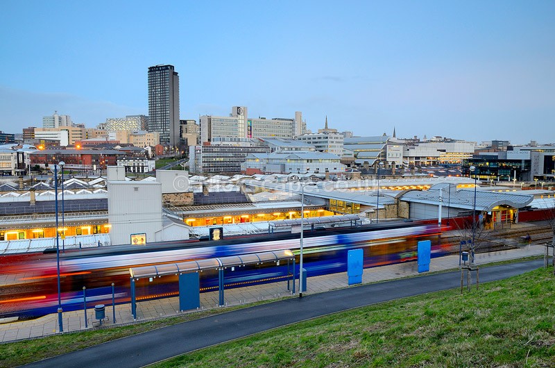 Sheffield City Skyline Panoramic View at Dawn - Yorkshire