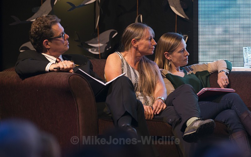Will Travers, Dr Ingrid Visser, Miranda Krestovnikoff REF IVCOUCH1 - INGRID VISSER Images from Whalefest 2014 in Brighton ' FREE MORGAN '