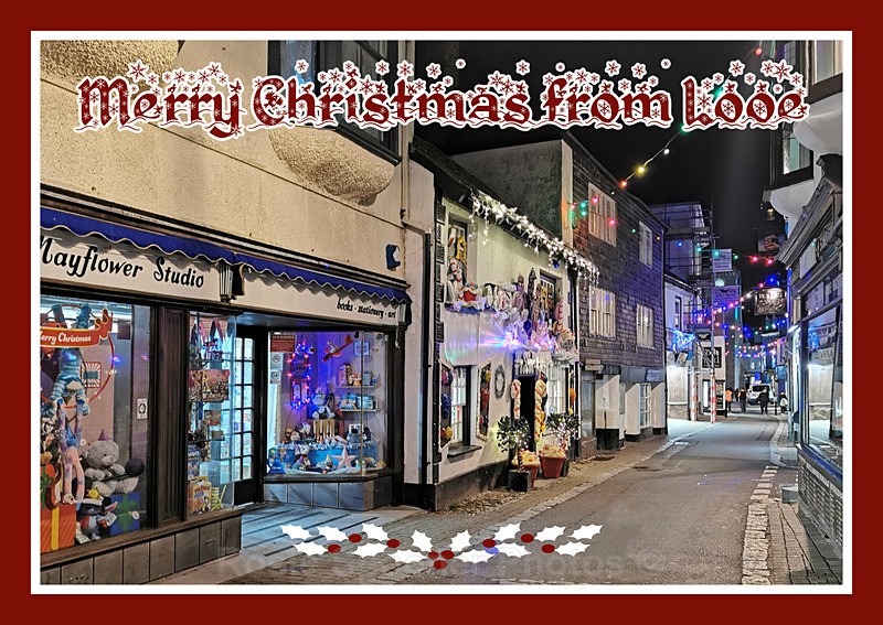 one left only XM037 - Christmas at Looe - XMAS CARDS Looe Polperro and General Cornwall