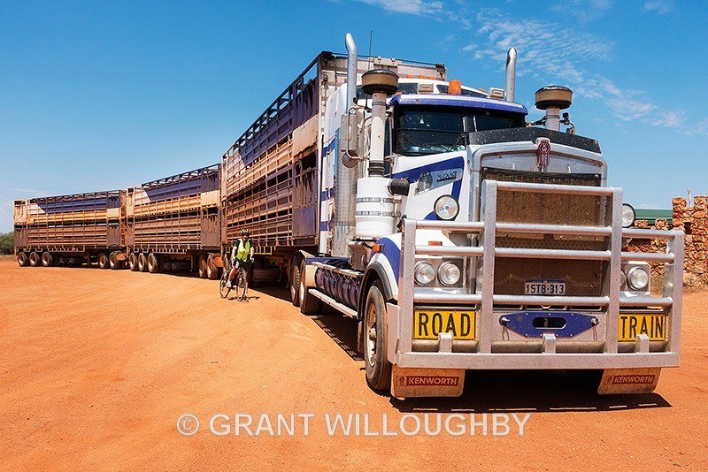 Road train (and wife) Stuart Highway - Australia