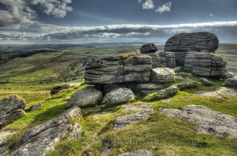 From rocky Tors the view across the broad expanse of Dartmoor - The Low Lands