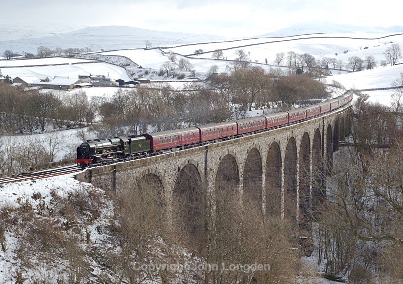 7.2.09 - LMS 7P 46115 'Scots Gaurdsman' Man Vic - Car CME, Smardale V - Smardale viaduct