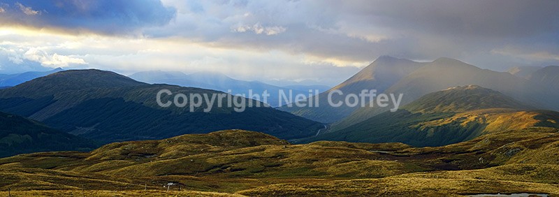 Beinn Udlaidh, Beinn Dorain and Beinn Odhar, Stirlingshire - Panoramic format