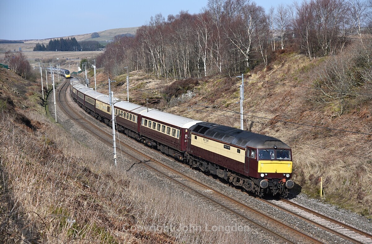JL - 22.3.20 57601 & 57313 T&T Joppa Straight - Carnforth, Greenholme - West Coast Main Line (north to south)