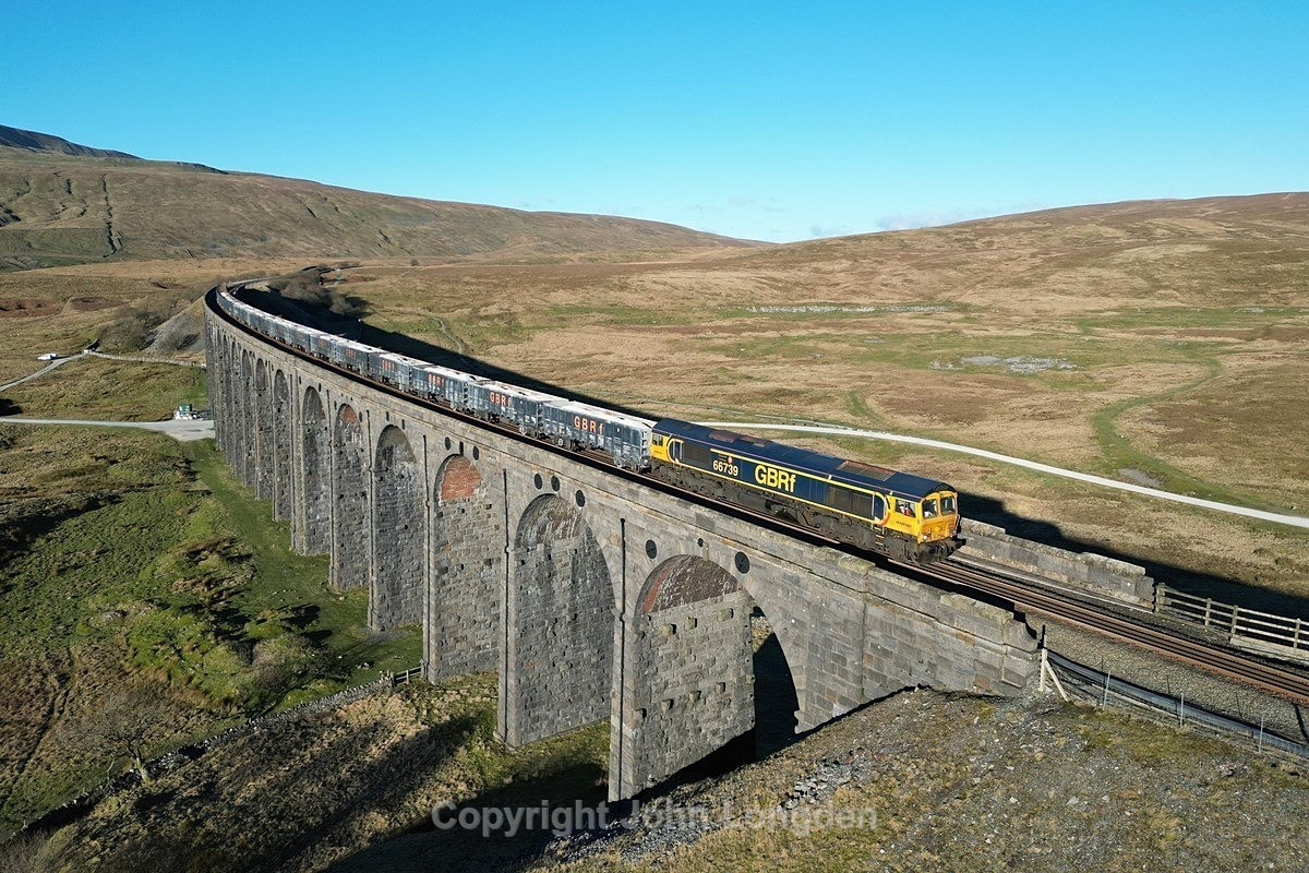 JL - 15.1.24 66739 6F69 Ribblehead VQ - Tuebrook, Ribblehead Viaduct - Ribblehead Viaduct