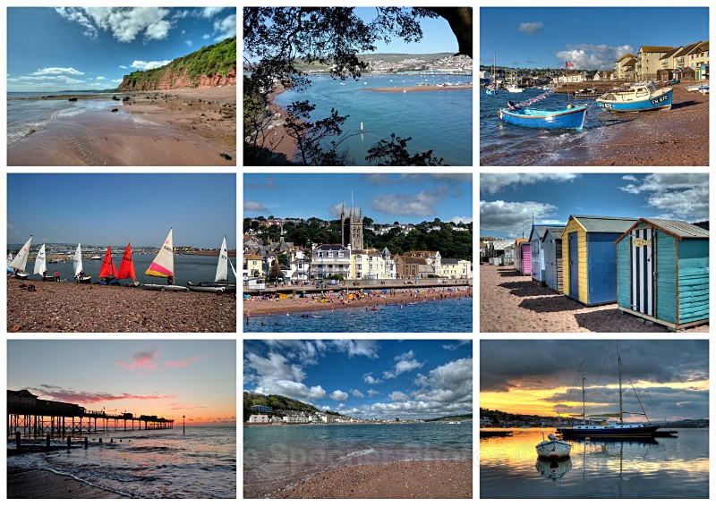 TS42 - Teignmouth and Shaldon Town Beach and River Views - Greetings Cards Teignmouth and Shaldon