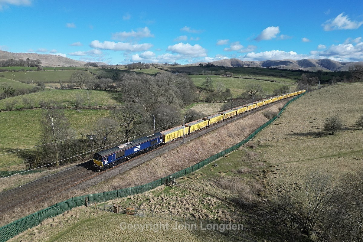 JL - 7.3.23 66081 6K06 Shap Quarry - Crewe Basford Hall, Beckhouses - West Coast Main Line (north to south)