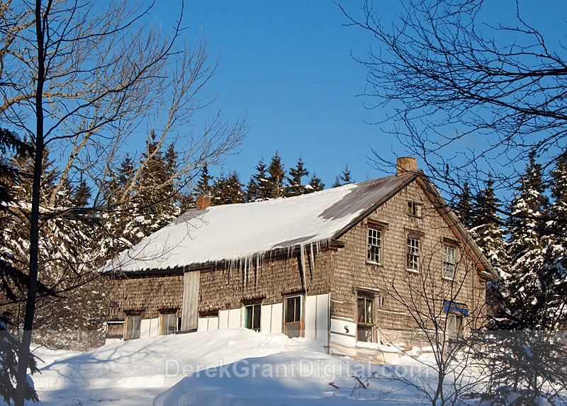 Old Barn in Winter New Brunswick Canada - Old Barns & Buildings