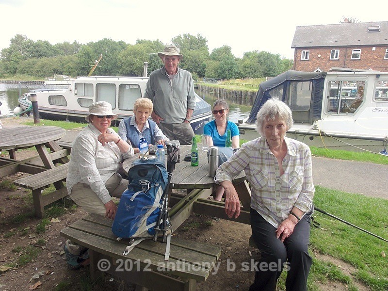 048 Lunchtime pose with seldom captured Group photographer - SAINT PAULINUS PILGRIMAGE TRAIL