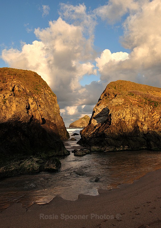 Golden Rocks early morning at Perranporth in North Cornwall - Portrait Views