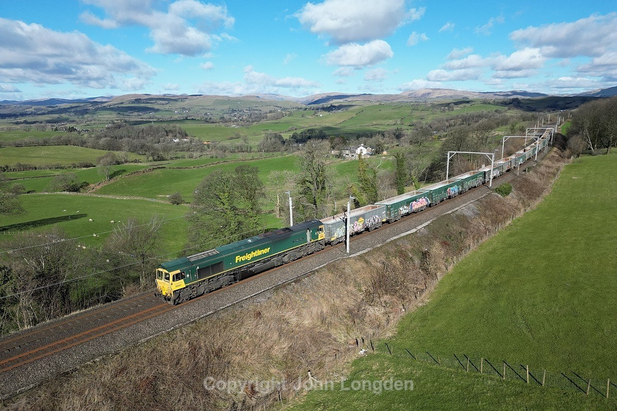 JL - 7.3.23 66601 6H51 Hardendale - Tunstead, Benson Hall - West Coast Main Line (north to south)