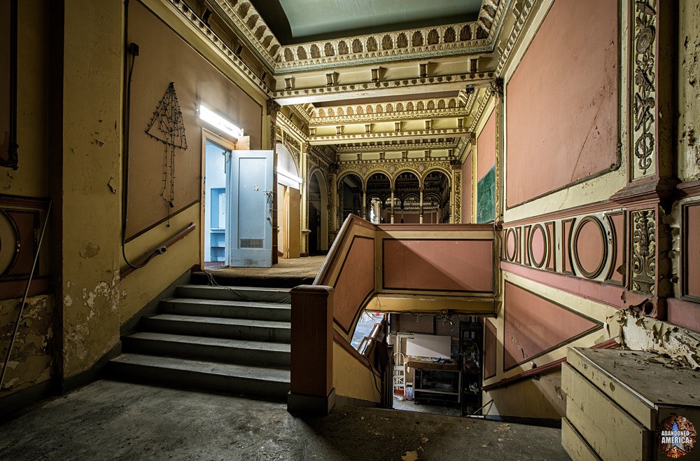 Mezzanine Stairway at The Westlake Theatre, Los Angeles, CA | Abandoned America