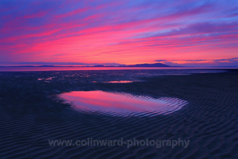Sunset over Allonby Beech, Cumbria    ref 4949 - The Pennines and Cumbria