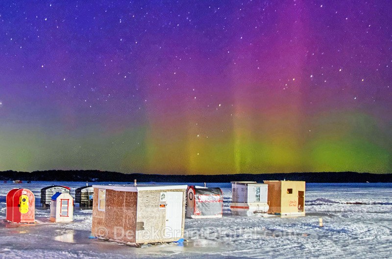 Aurora on Ice - Northern Lights and Ice Shacks