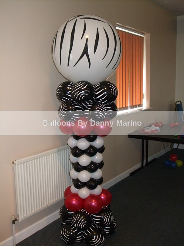 Zebra Column - Birthday Balloons
