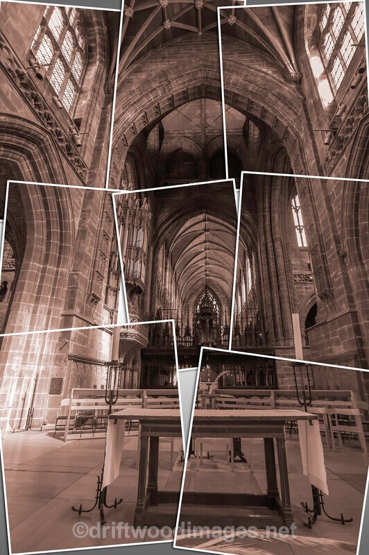 Chester Cathedral Nave sepia stack - Chester Cathedral