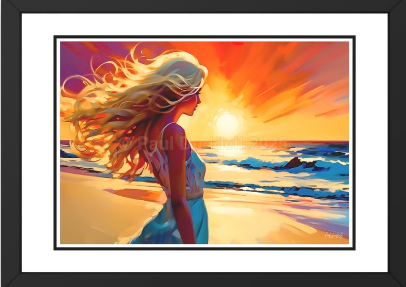 Love on Location, Bride on The Beach Paintings by Paul Duddell, Whispers & Strokes - Artist, Painter, and Photographer