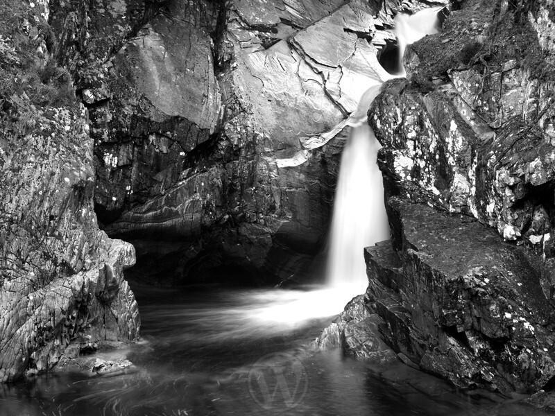 Falls of Bruar Scottish Highlands - Monochrome