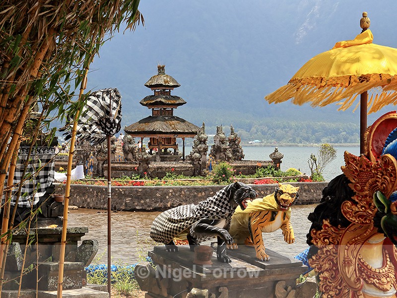 Tiger Statues at Beratan Temple, Bali - Bali, Indonesia
