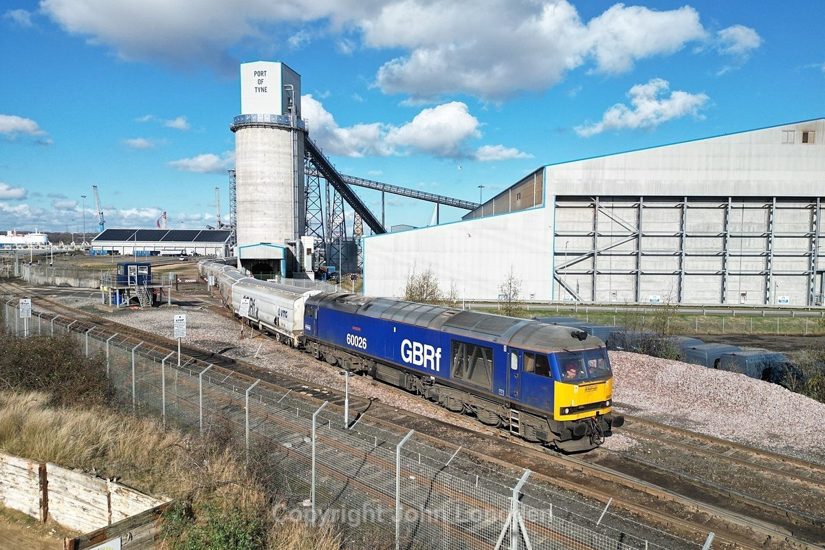 JL - 24.2.24 60026 6N22 Tyne Dock - Lynemouth, Tyne Dock - Blyth & Tyne (north to south)