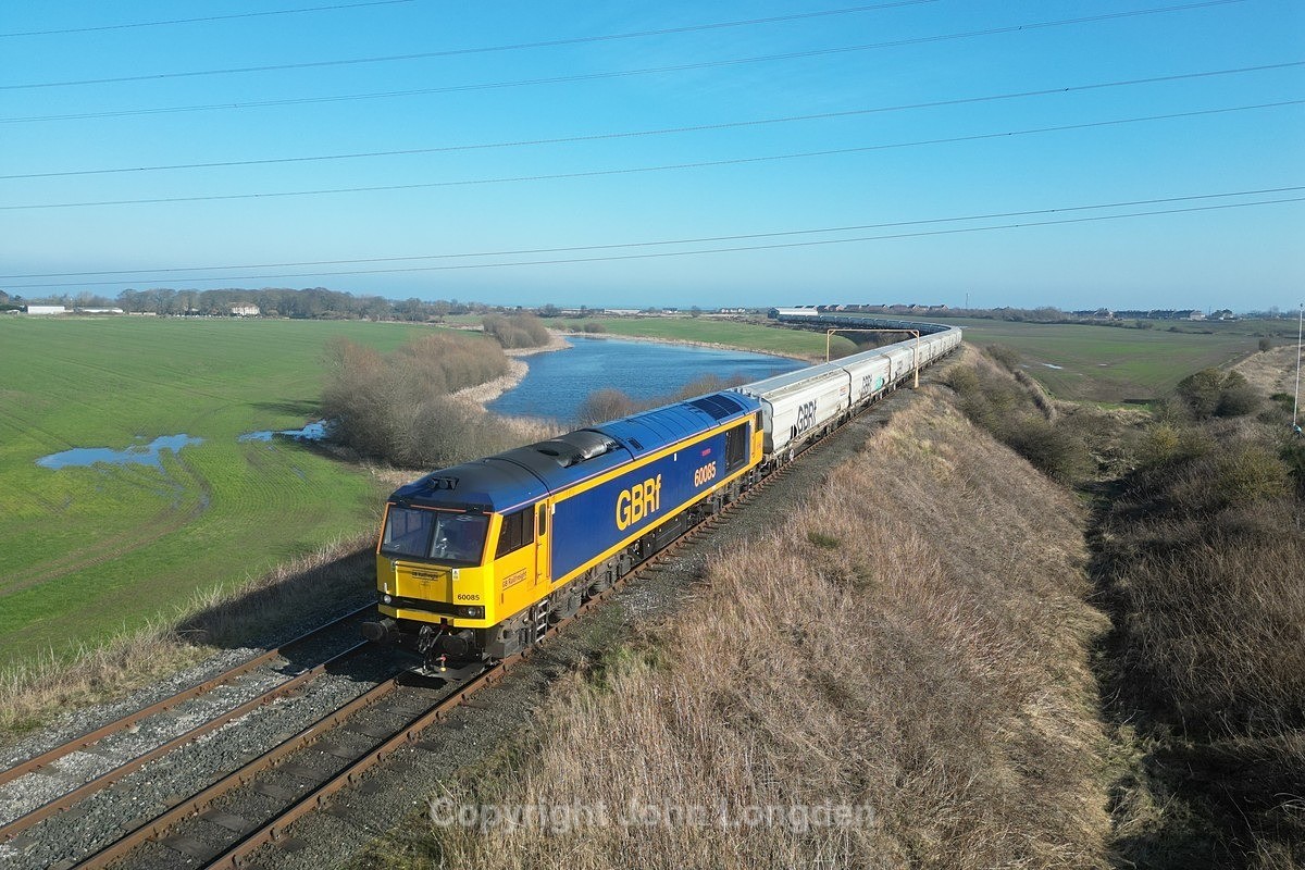 JL - 4.3.24 60085 6N87 Lynemouth - Tyne Dock, Nr Woodhorn - Blyth & Tyne (north to south)