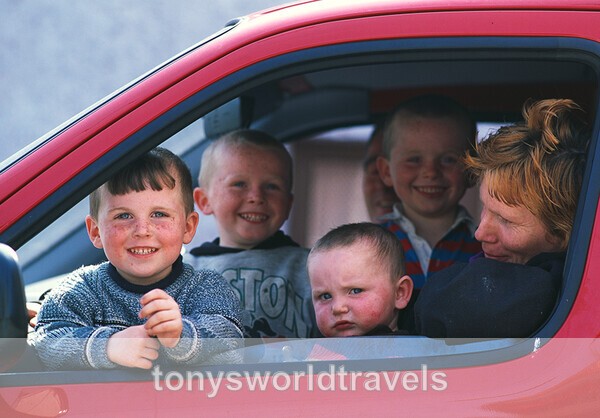 Children in car, Co.Clare, Ireland - Children