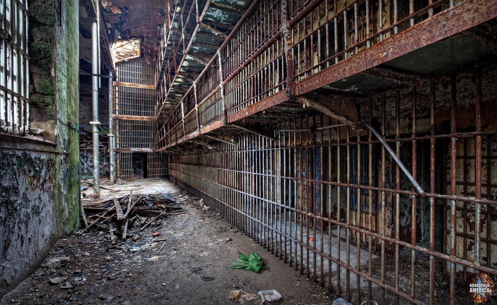 Abandoned Old Essex County Jail cell block in New Jersey