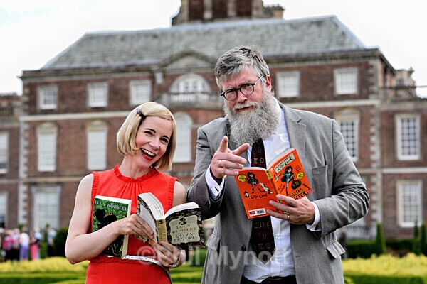 Historian Lucy Worsley with fellow author Philip Ardagh - Events, PR & Corporate