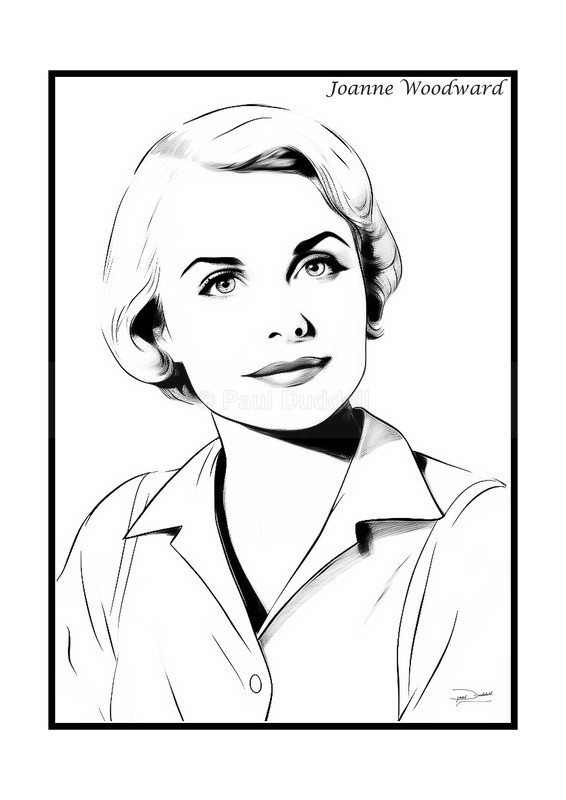 Joanne Woodward Film Movie Poster Fine Art Print by Paul Duddell-Whispers & Strokes