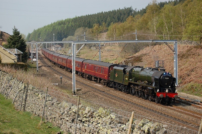 JL - 21.4.11 LMS Royal Scot 46115 1Z24 Glasgow - Preston, Shap Summit - West Coast Main Line (north to south)