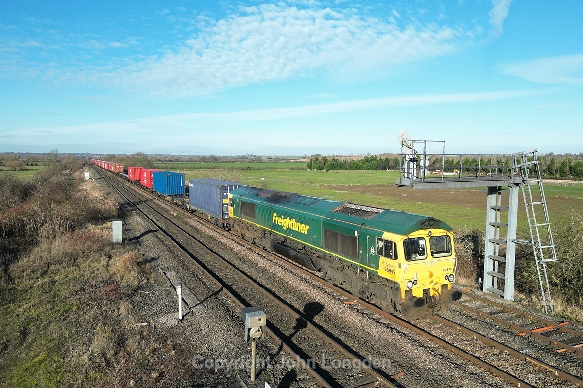 JL - 16.1.24 66545 4O49 Crewe - Southampton,  Fenny Compton - Chiltern Routes (north to south)
