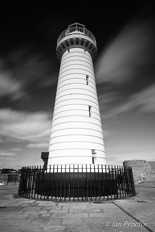 Donaghadee Lighthouse in B&W, County Down, N.Ireland. - Black & White