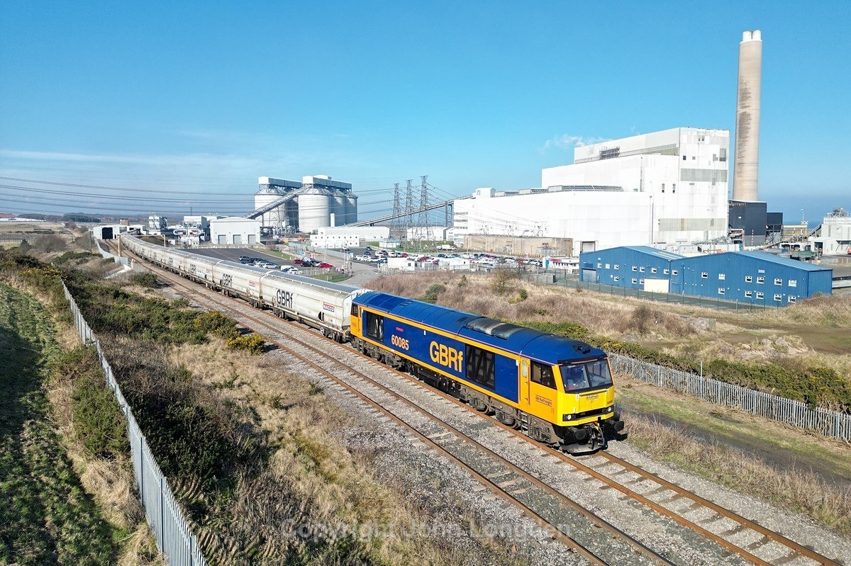 JL - 4.3.24 60085 6N87 Lynemouth - Tyne Dock, Lynemouth South - Blyth & Tyne (north to south)