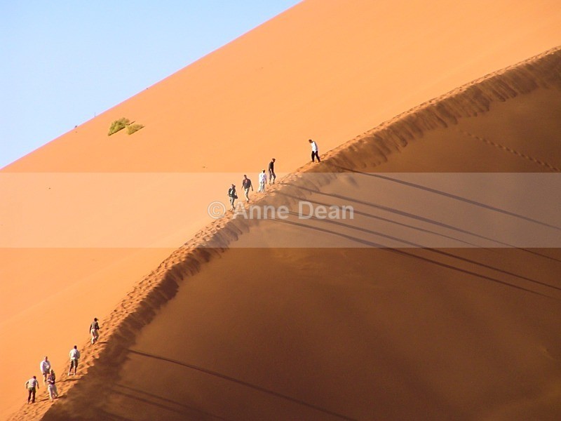 Climbing up the dune - Namibia